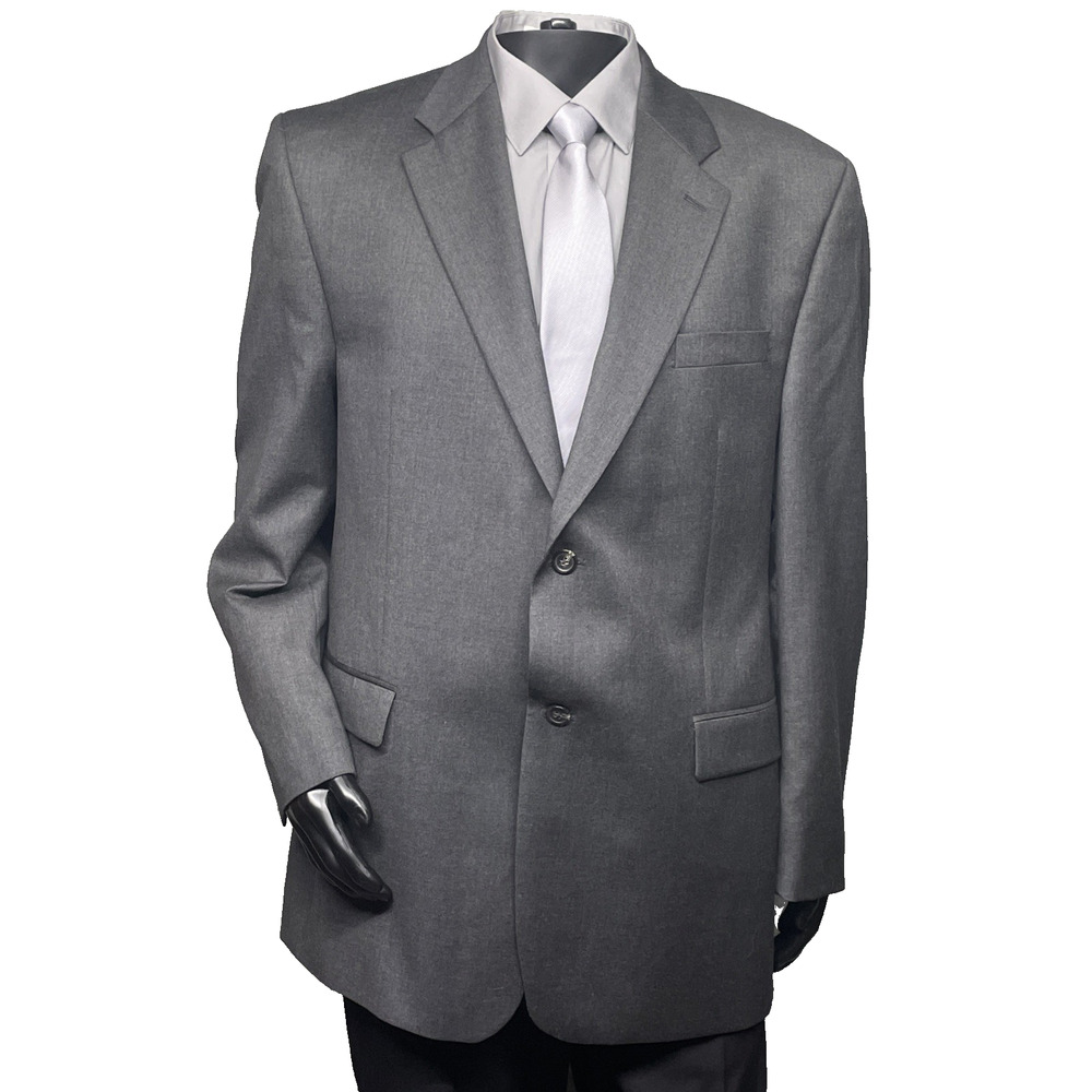 Vtg Lauren Ralph Lauren Mens 44L Gray Wool Blazer Sport Jacket Preppy Professor